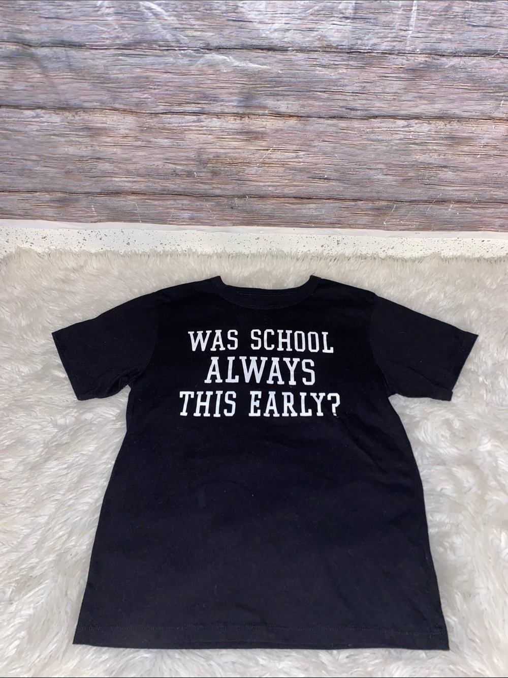 Children’s Place Kids Black Graphic Tee - "Was School Always This Early?"